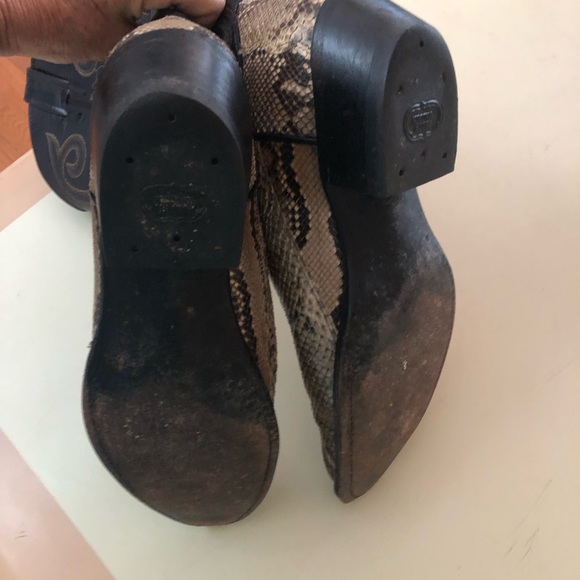 Mens Boots natural python snake leather boots 8 1/2 - Picture 8 of 13